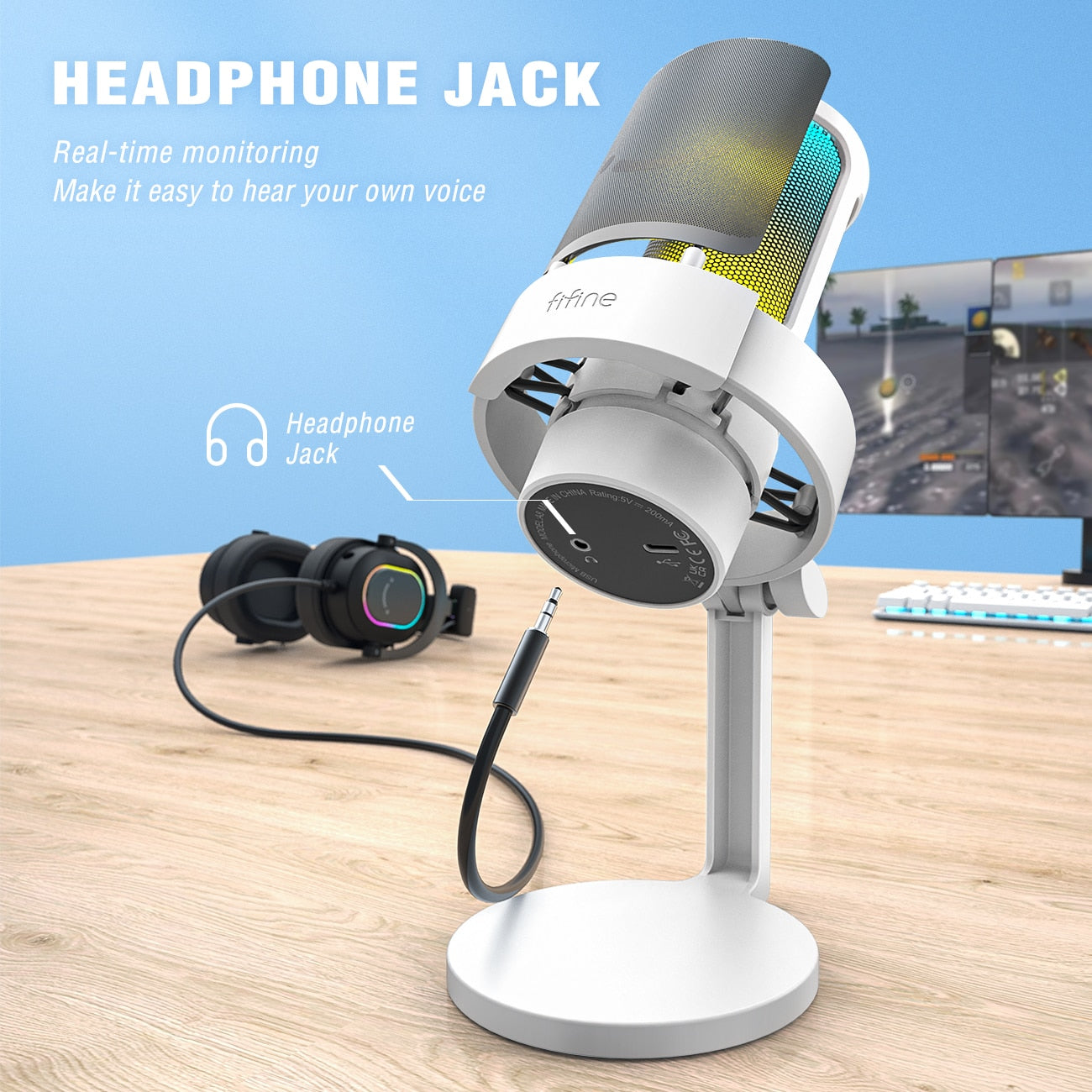 USB Microphone for Recording and Streaming on PC and Mac, Headphone Mic with 3 RGB Modes -A8 microphone for recording DailyAlertDeals