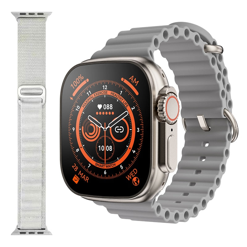 NEW Smart Watch Ultra Series 8 NFC 49MM Smartwatch Men Women Bluetooth Call Waterproof Wireless Charging HD Screen for Apple smart watch DailyAlertDeals WhiteHY-WhiteGS