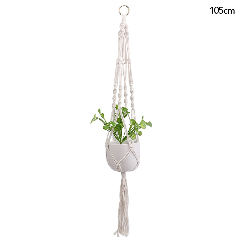 Macrame Handmade Plant Hanger Baskets Flower Pots Holder Balcony Hanging Decoration Knotted Lifting Rope Home Garden Supplies 0 DailyAlertDeals J