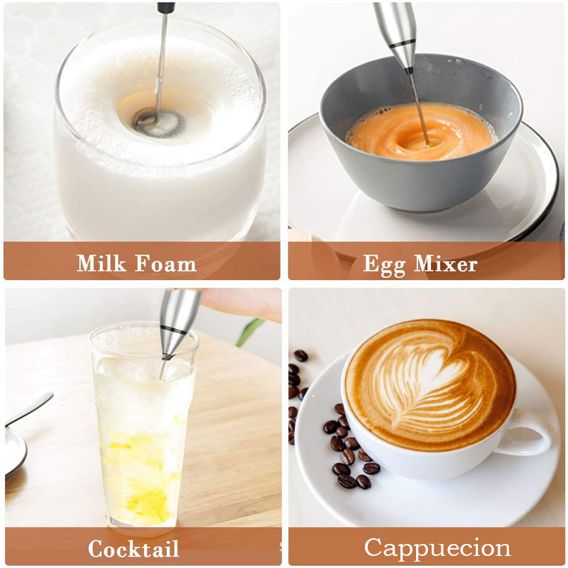 4 in 1 Electric Milk Frothers Handheld Wireless Blender USB Mini Coffee Maker Whisk Mixer Cappuccino Cream Egg Beater Food Blender Electric Milk Frothers DailyAlertDeals
