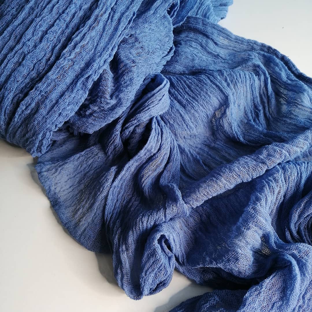 Wedding Gauze Table Runner Semi-Sheer Vintage Cheesecloth Table Setting Dining Party Christmas Banquets Arches Cake Decor Table Runners DailyAlertDeals 90X180cm Blue