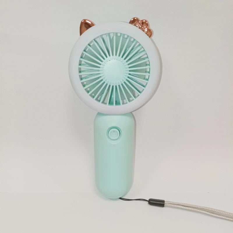Handheld Pocket Fans USB Charging Lazy Fan Desktop Mini Fan Portable Dormitory Home Gift Student Outdoor Travel Mini Fan Portable Mini Fan DailyAlertDeals blue
