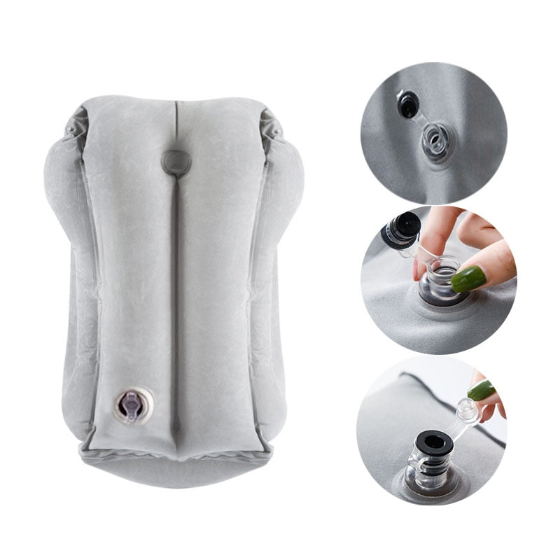 Inflatable Air Cushion Travel Pillow Headrest Chin Support Cushions for Airplane Plane Office Rest Neck Nap Pillows Travel Pillows DailyAlertDeals