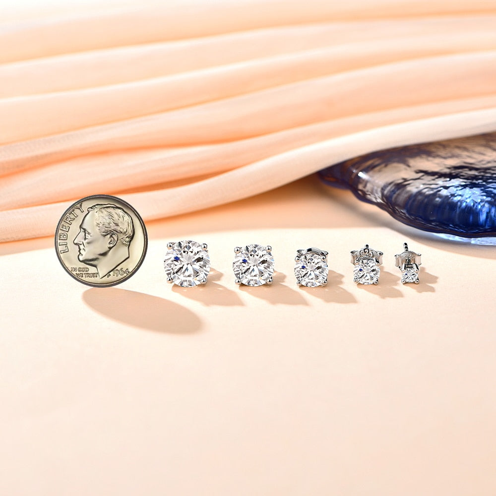 ATTAGEMS 2 Carat 8.0mm D Color Moissanite Stud Earrings For Women Top Quality 100% 925 Sterling Silver Sparkling Wedding Jewelry 0 DailyAlertDeals