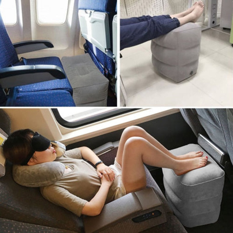 Inflatable PVC Footrest Travel Pillows for Kids - Perfect for Resting on Airplanes, Cars, and Buses During Travel Travel Pillows DailyAlertDeals
