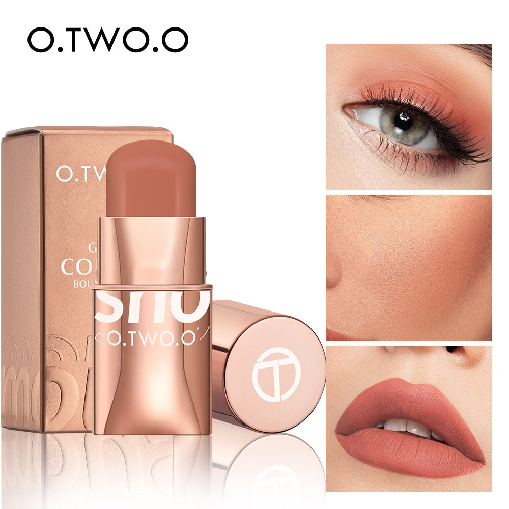 O.TWO.O Lipstick Blush Stick 3-in-1 Eyes Cheek and Lip Tint Buildable Waterproof Lightweight Cream Multi Stick Makeup for Women 0 DailyAlertDeals