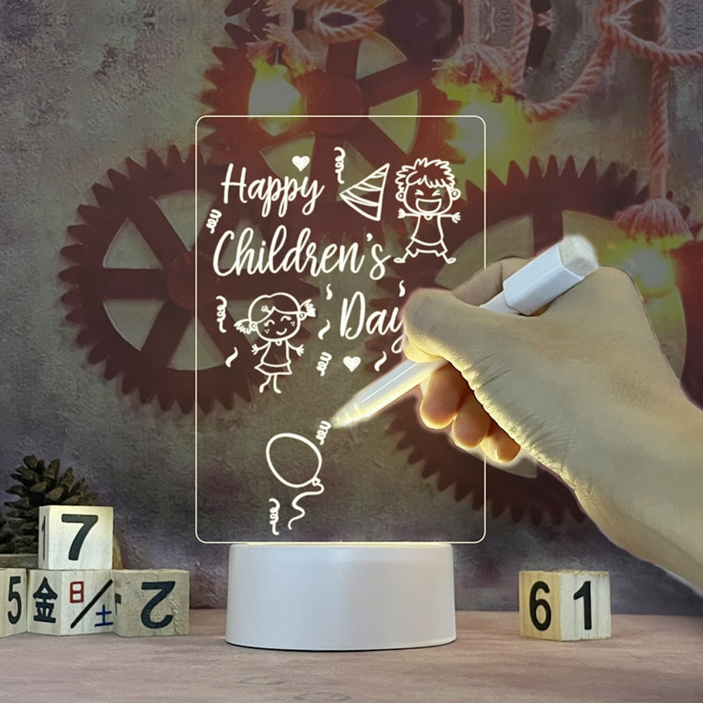Note Board Creative Led Night Light USB Message Board Holiday Light With Pen Gift For Children Girlfriend Decoration Night Lamp DIY Note Board Creative LED Night Light DailyAlertDeals
