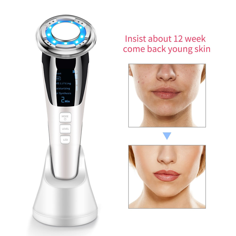7in1 RF&EMS Radio Mesotherapy Electroporation lifting Beauty LED Photon Face Skin Rejuvenation Remover Wrinkle Radio Frequency 0 DailyAlertDeals