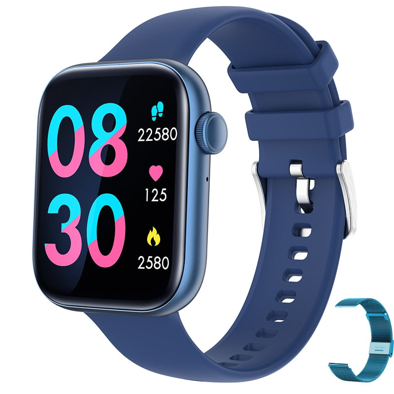 Smart Watches for Men Women, 1.81" Smart Watch with Bluetooth Call (Answer Make Calls), Fitness Tracker Watch IP68 Waterproof Multiple Sports Modes Smartwatch for Android Phones iPhone smart watch DailyAlertDeals Blue silicone band 1