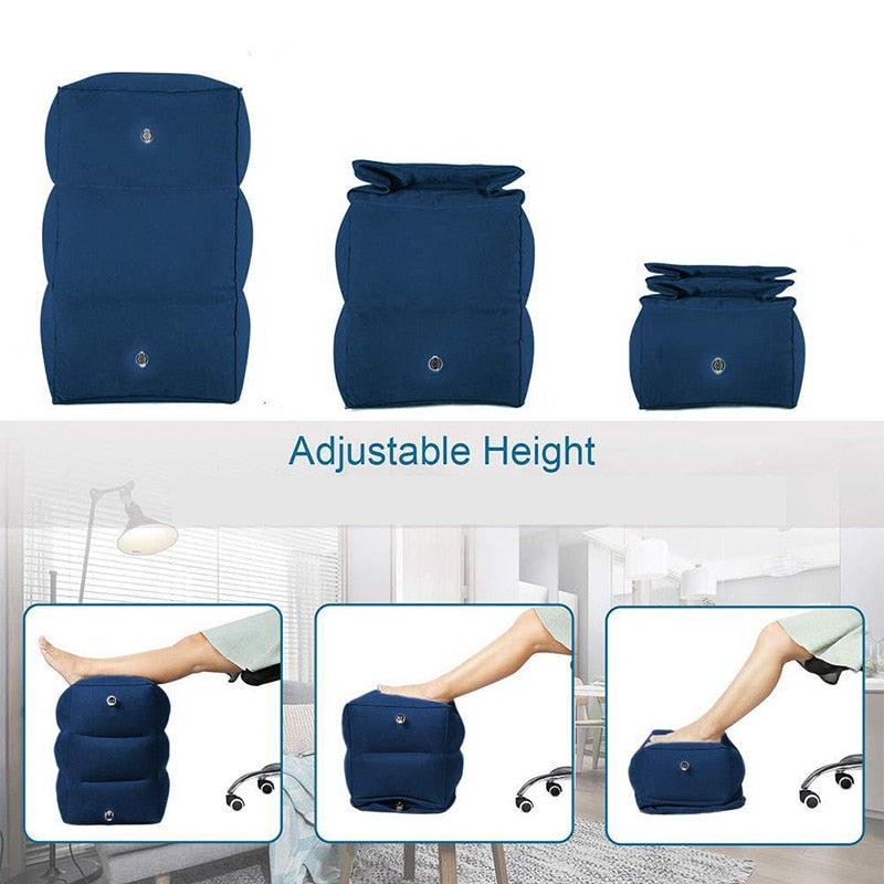 Inflatable PVC Footrest Travel Pillows for Kids - Perfect for Resting on Airplanes, Cars, and Buses During Travel Travel Pillows DailyAlertDeals