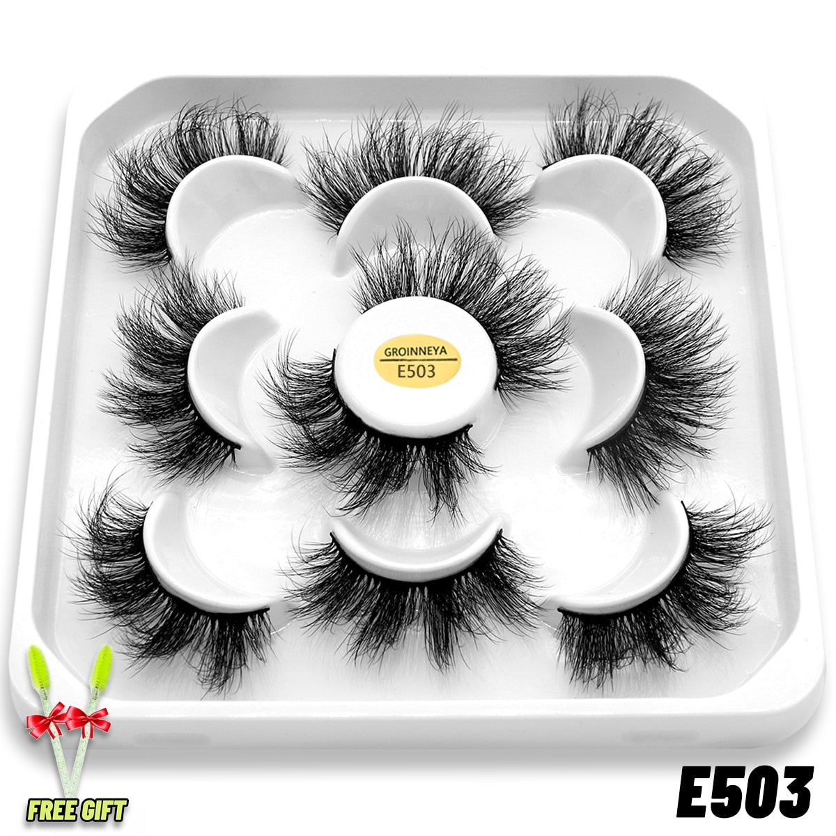 GROINNEYA Eyelashes 3D Mink Lashes Fluffy Soft Wispy Natural Cross Eyelash Extension Reusable Lashes Mink False Eyelashes Makeup 0 DailyAlertDeals 5pairs-E503 France
