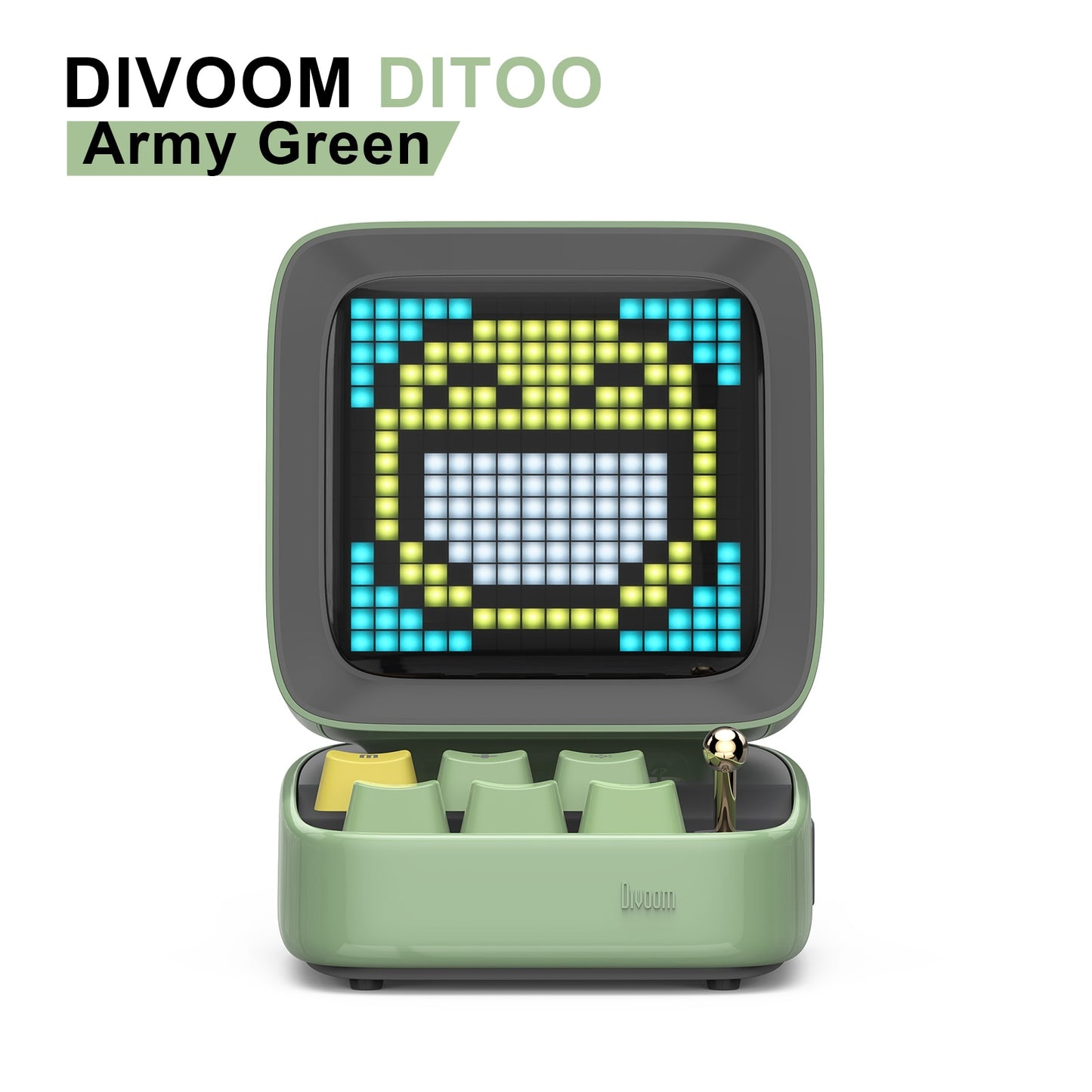 Divoom Ditoo-Pro Retro Pixel Art Bluetooth Portable Speaker Alarm Clock DIY LED Display Board, Cute Gift Home Light Decoration Bluetooth Portable Speaker DailyAlertDeals China Army Green Speaker