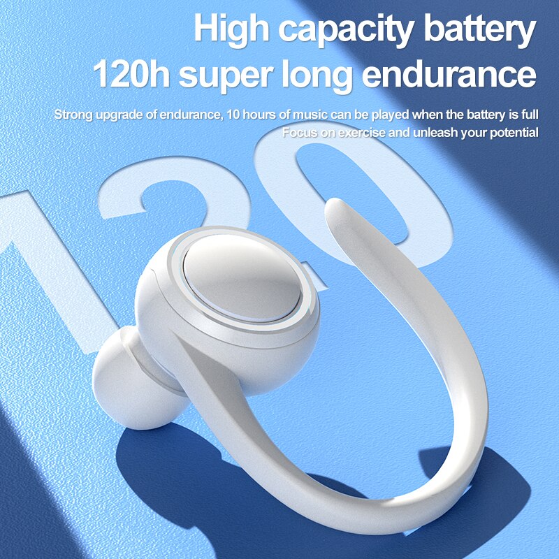 Bluetooth 5.2 Earphone Noise Cancelling Sports Wireless Business Headphones Headset Waterproof Hanging Single Ear Earbuds 0 DailyAlertDeals