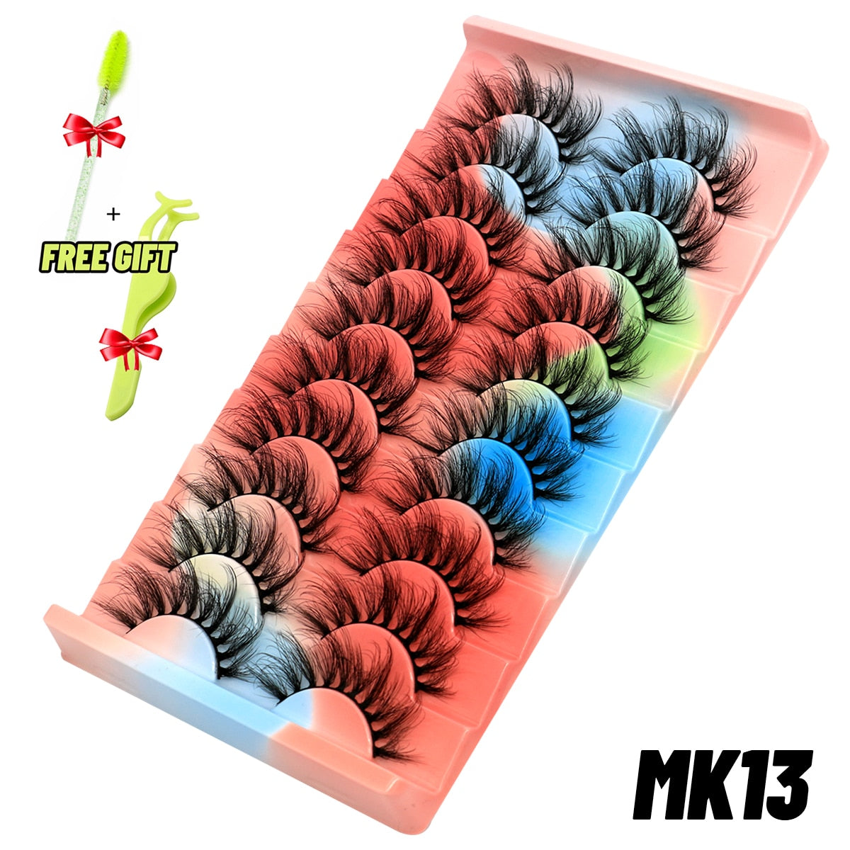 GROINNEYA Eyelashes 3D Mink Lashes Fluffy Soft Wispy Natural Cross Eyelash Extension Reusable Lashes Mink False Eyelashes Makeup 0 DailyAlertDeals 10pairs-MK13 France