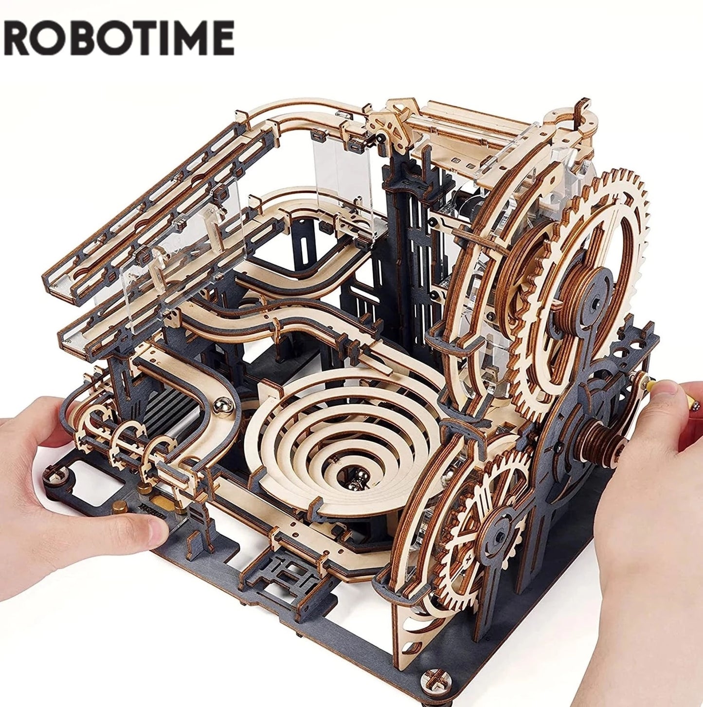 Robotime Rokr Marble Run Set 5 Kinds 3D Wooden Puzzle DIY Model Building Block Kits Assembly Toy Gift for Teens Adult Night City 3D Wooden Puzzle DIY Model Building Block Kits DailyAlertDeals