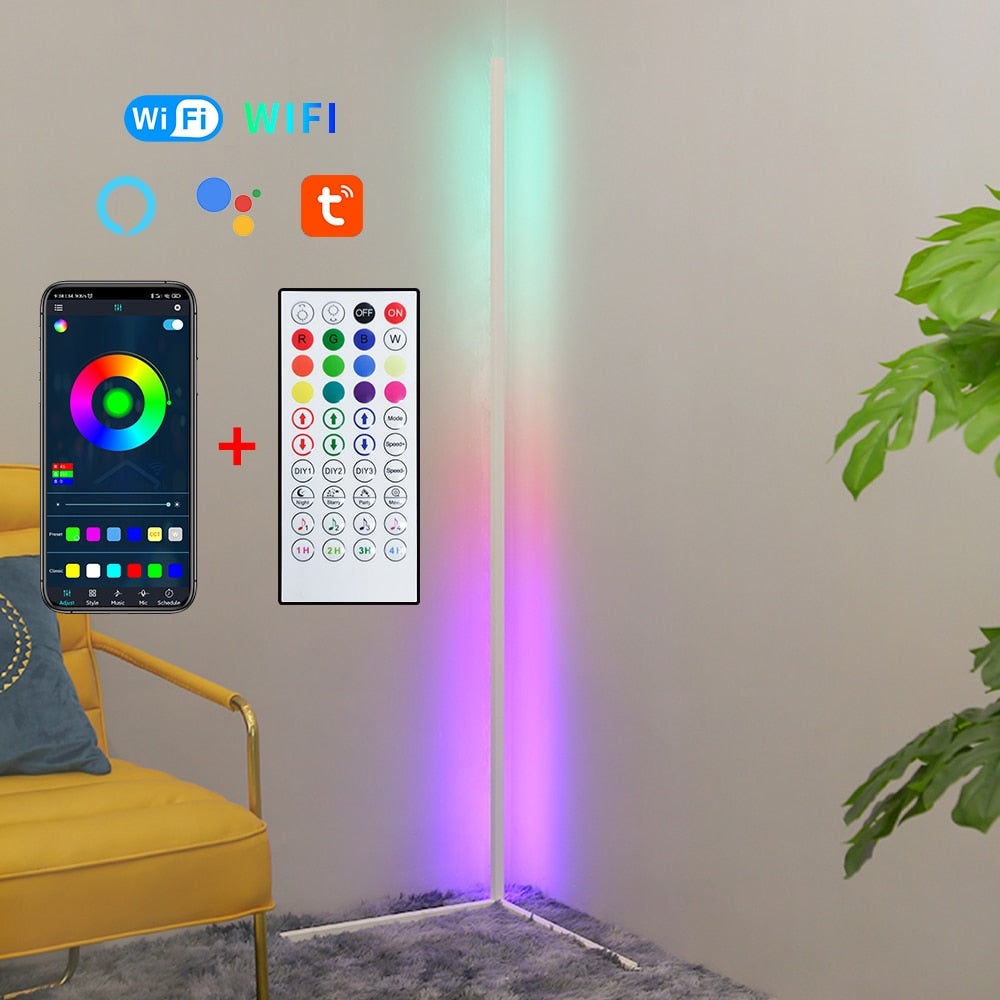 Modern Led Floor Lamp RGB Nordic Floor Lamps Living Room Indoor RGB Atmosphere Floor Light Standing Lamps for Bedroom Decoration 0 DailyAlertDeals White-WIFI RGBW EU Plug