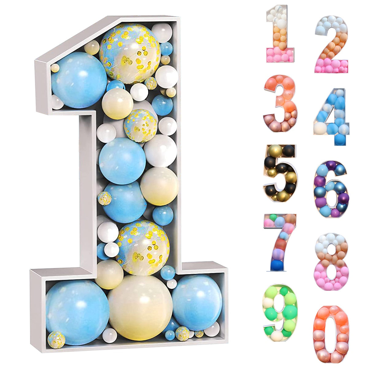 73/93cm Giant Birthday Figure 0-9 Balloon Filling Box 1st 18th Birthday Decor Number 30 40 50 Balloon Frame Anniversary Decor 0 DailyAlertDeals