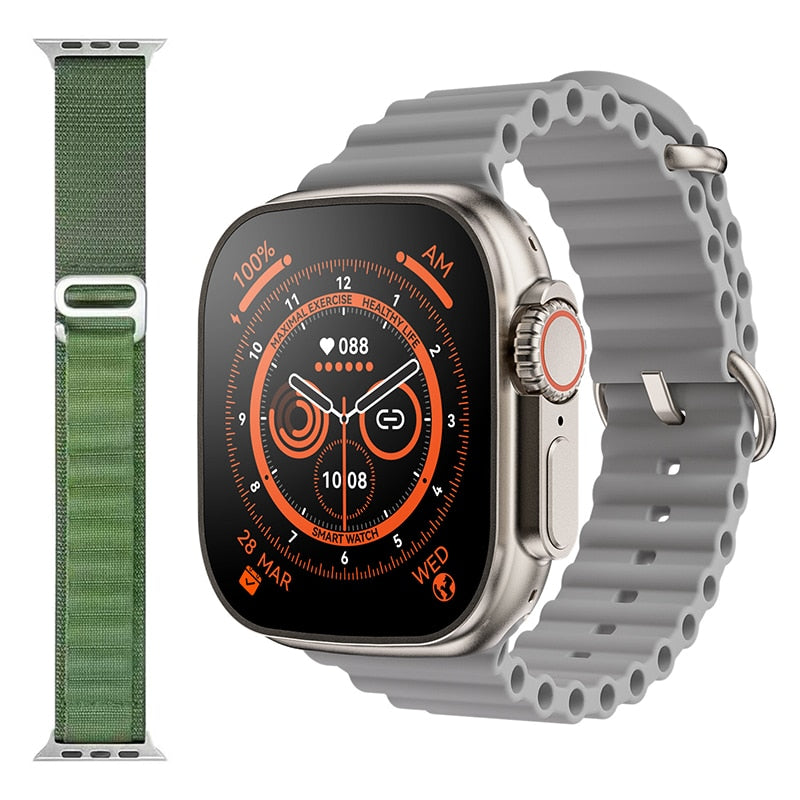 NEW Smart Watch Ultra Series 8 NFC 49MM Smartwatch Men Women Bluetooth Call Waterproof Wireless Charging HD Screen for Apple smart watch DailyAlertDeals WhiteHY-GreenGS