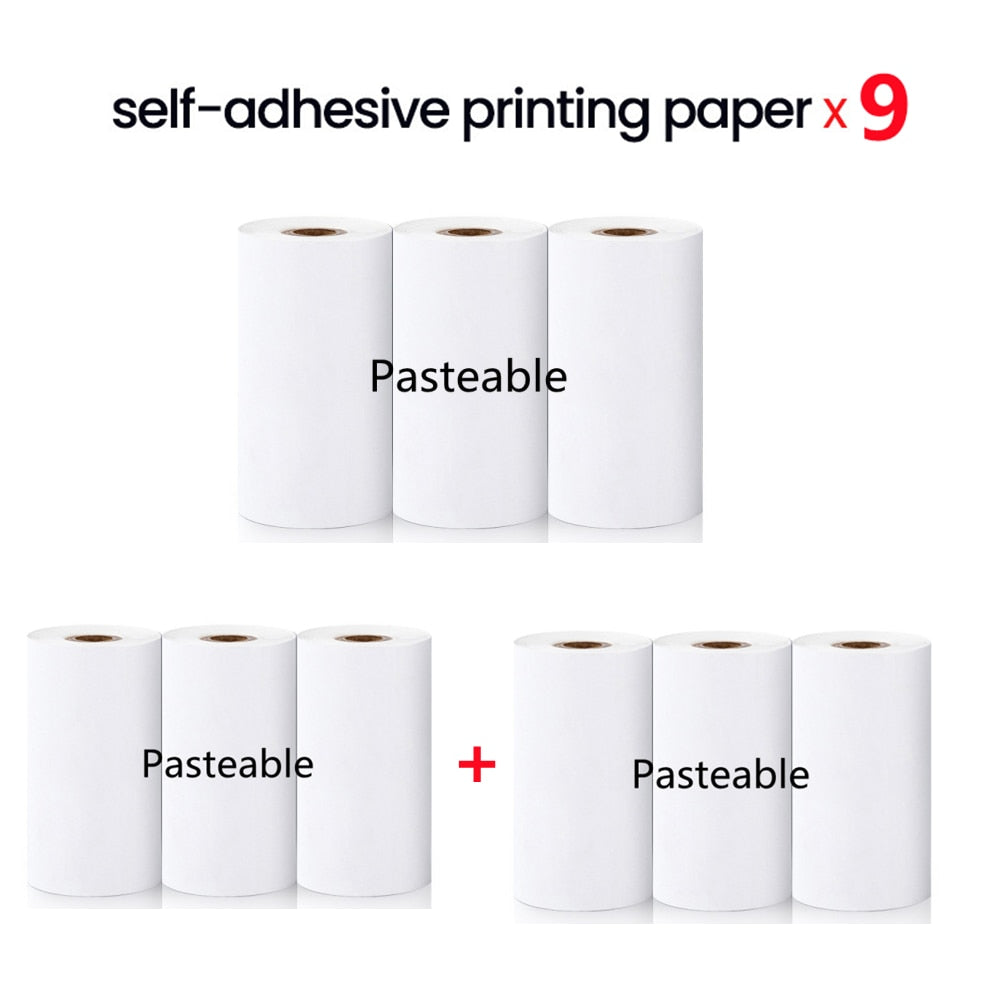 Cat Shape Mini Portable Label Printer Thermal Printing Wireless Impresoras Paper Photo Inkless Printers Sticker Android IOS 57mm Mini printer DailyAlertDeals 9pcs Self-adhesive China