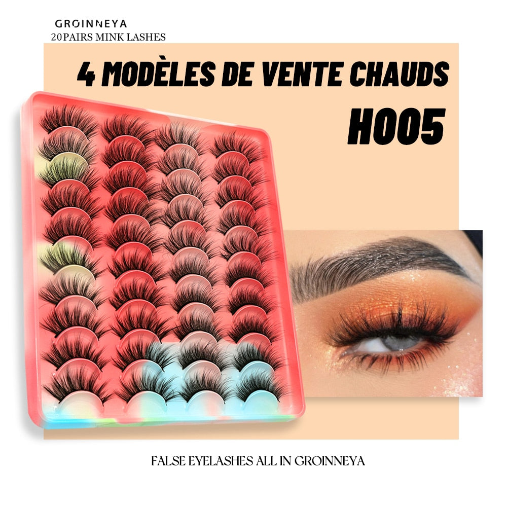 GROINNEYA Eyelashes 3D Mink Lashes Fluffy Soft Wispy Natural Cross Eyelash Extension Reusable Lashes Mink False Eyelashes Makeup 0 DailyAlertDeals