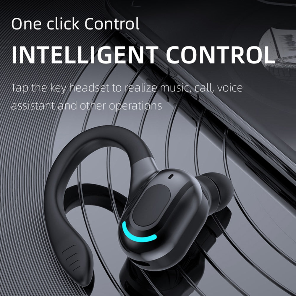 Noise Cancelling Sports Wireless Business Headphones Headset Waterproof Hanging Single Ear Earbuds Bluetooth 5.2 Earphone 0 DailyAlertDeals