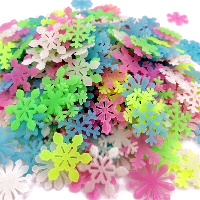 50Pcs Luminous Snowflake Wall Stickers Glow In The Dark Decal for Kids Baby Rooms Bedroom Christmas Home Decoration Navidad 2023 Wall sticker DailyAlertDeals