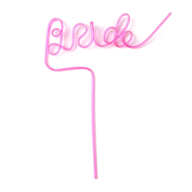 Bride To Be Straw Summer Beach Pool Wedding Engagement Bridal Shower Bachelorette Hen Party Honeymoon Travel Decoration Gift Drinking Straws & Stirrers DailyAlertDeals Pink Bride