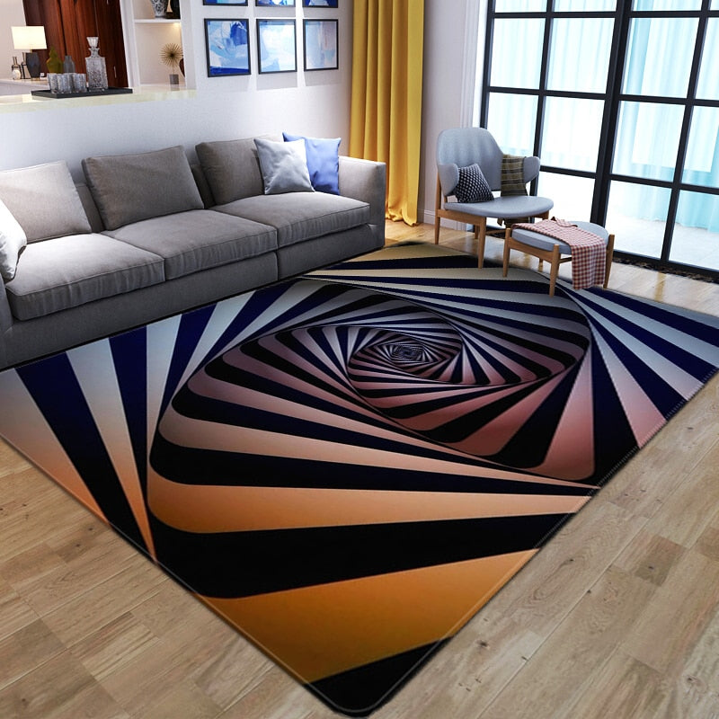 3D Vortex Illusion Carpet Entrance Door Floor Mat Abstract Geometric Optical Doormat Non-slip Floor Mat Living Room Decor Rug Carpets & Rugs DailyAlertDeals 4 50x80cm 20x31 inch