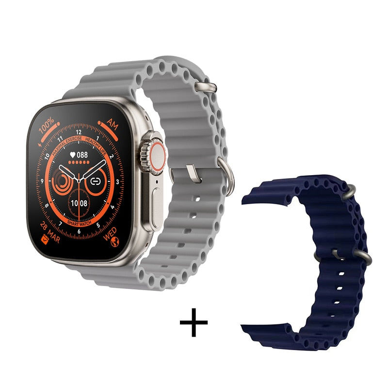 NEW Smart Watch Ultra Series 8 NFC 49MM Smartwatch Men Women Bluetooth Call Waterproof Wireless Charging HD Screen for Apple smart watch DailyAlertDeals WhiteHY-BlueHY