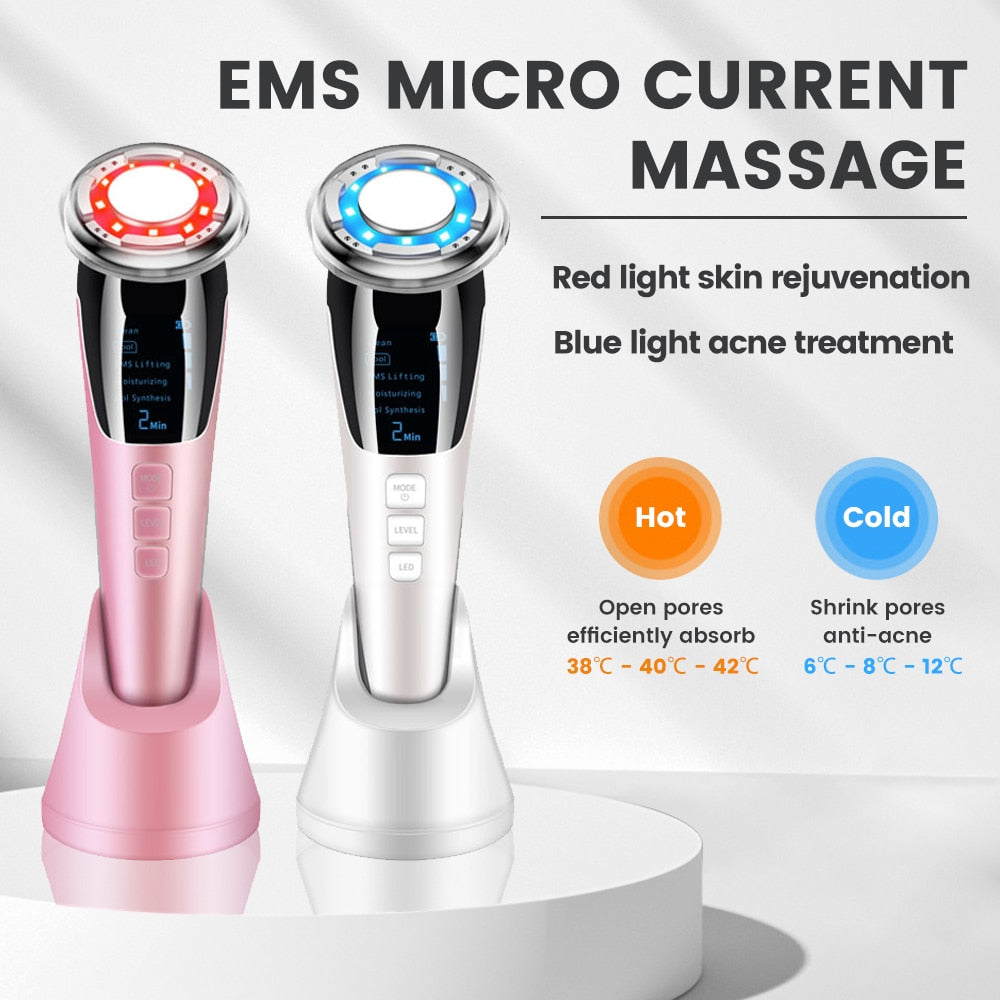7in1 RF&EMS Radio Mesotherapy Electroporation lifting Beauty LED Photon Face Skin Rejuvenation Remover Wrinkle Radio Frequency 0 DailyAlertDeals