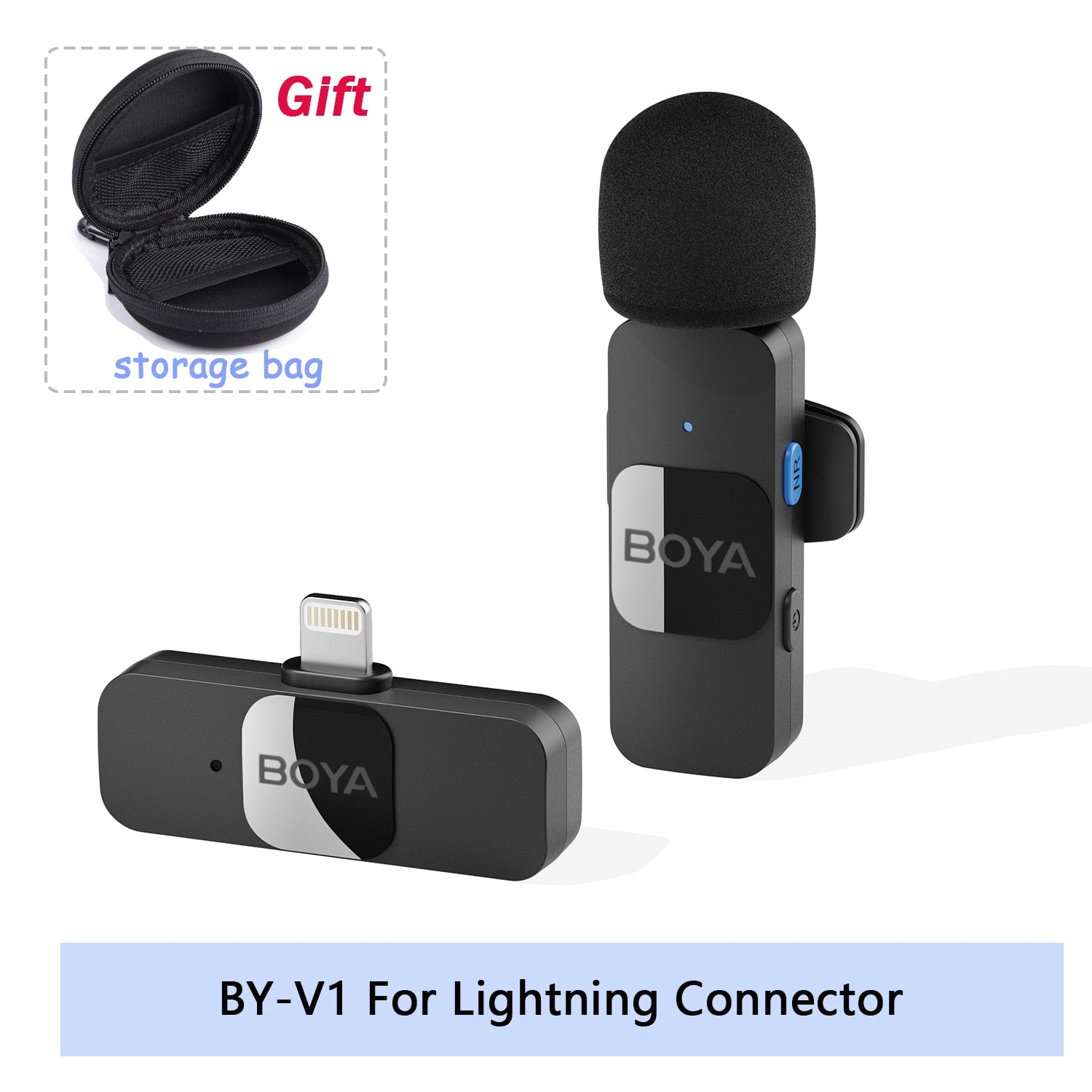 BOYA BY-V Professional Wireless Lavalier Mini Microphone for iPhone iPad Android Live Broadcast Gaming Recording Interview Vlog microphone for recording DailyAlertDeals BY-V1.---iphone-g