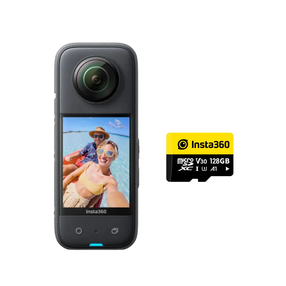Insta360 X3 - Waterproof 360 Action Camera with 1/2 48MP Sensors, 5.7K 360 Active HDR Video, 72MP 360 Photo, 4K Single-Lens Waterproof 360 Action Camera DailyAlertDeals 128GB Kit China