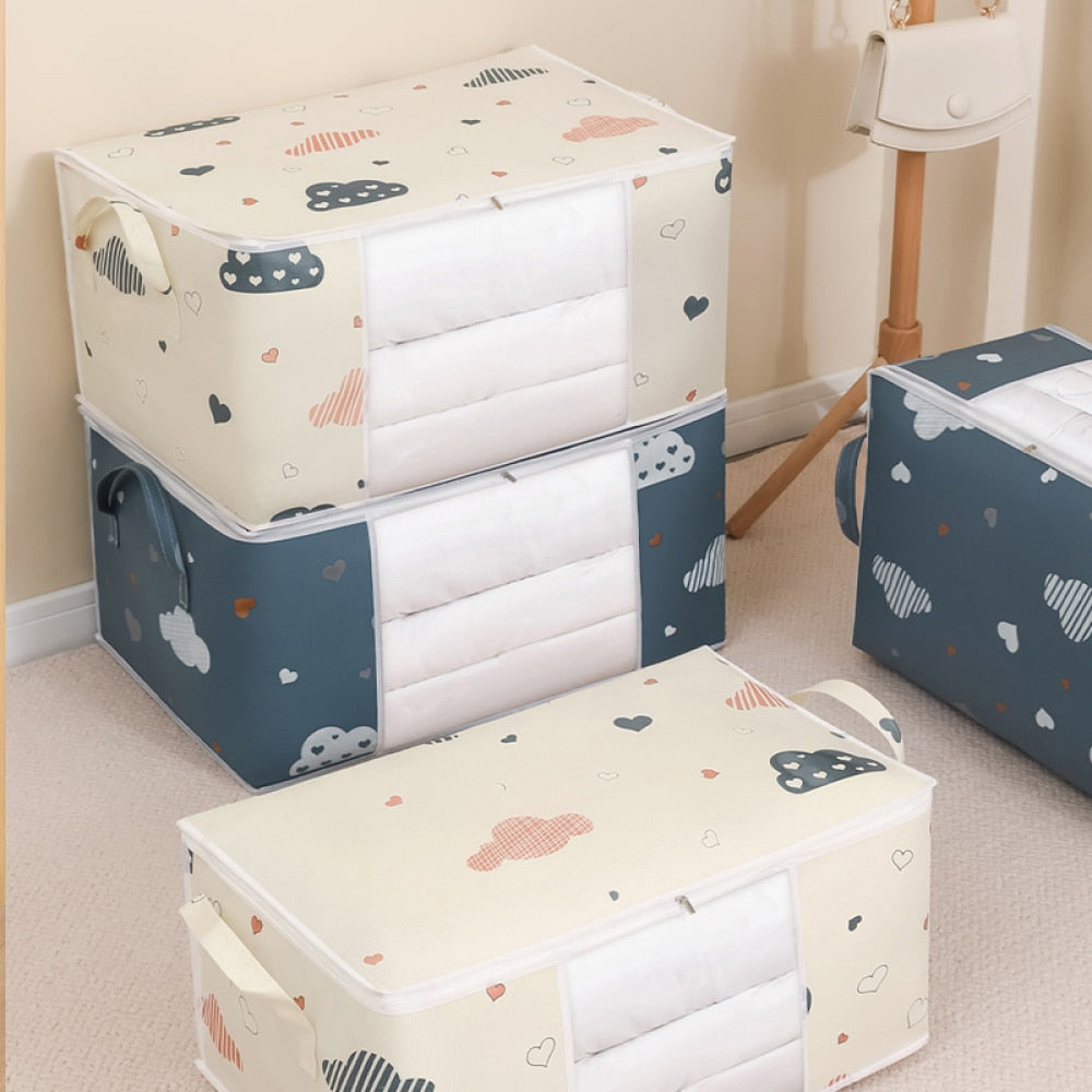 Storage Bag Clothes Blanket Quilt Closet Sweater Foldable Organizer Box Durable Cartoon Print Winter Clothes Cabinet Organizer 0 DailyAlertDeals