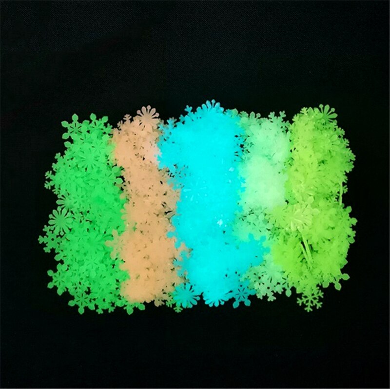 50Pcs Luminous Snowflake Wall Stickers Glow In The Dark Decal for Kids Baby Rooms Bedroom Christmas Home Decoration Navidad 2023 Wall sticker DailyAlertDeals
