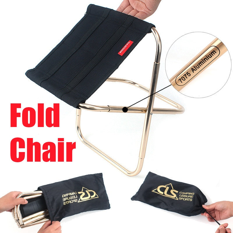 Light Portable High Durable Outdoor Folding chair With Bag Outdoor Folding Fold Aluminum Chair Stool Seat Fishing Camping Folding Chairs & Stools DailyAlertDeals