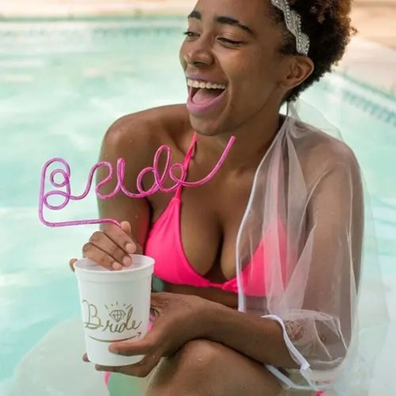 Bride To Be Straw Summer Beach Pool Wedding Engagement Bridal Shower Bachelorette Hen Party Honeymoon Travel Decoration Gift Drinking Straws & Stirrers DailyAlertDeals