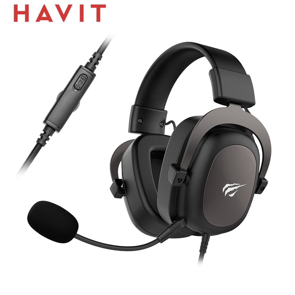 HAVIT H2002d Wired Gaming Headphones 3.5mm Surround Sound Over ear Headset with Pluggable Microphone PC Laptop PS5 Switch Gamer Gaming headphones DailyAlertDeals