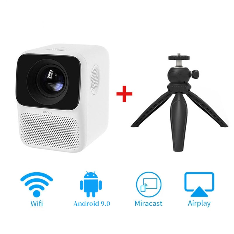 Global Version Wanbo T2 MAX Projector 1080P Mini LED Portable WIFI Full HD Projector 4K 1920*1080P Keystone Correction For Home Digital Projector DailyAlertDeals China Add Bracket EU plug