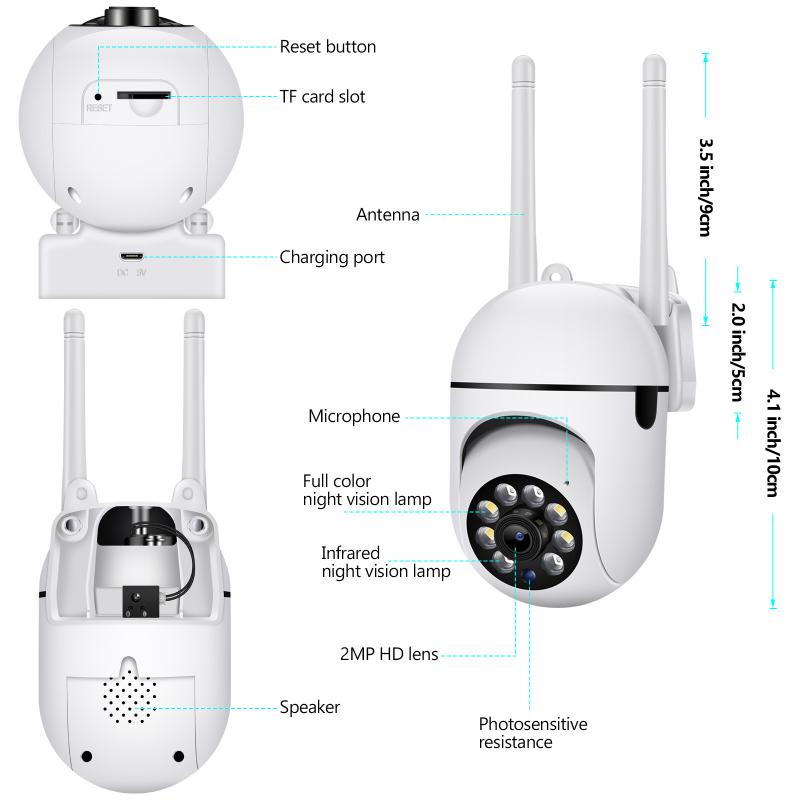 1080P Wireless WiFi Camera Outdoor WIFI PTZ Speed Dome Camera Auto Tracking Two Way Audio Night Vision Security Camera 0 DailyAlertDeals