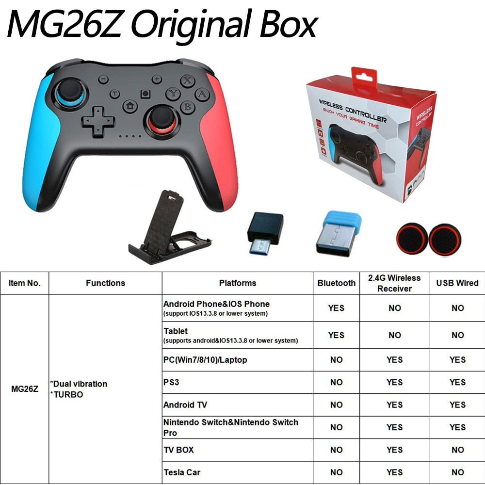 Original Wireless Controller Bluetooth For Nintendo Switch Pro PC PS3 Joystick Gamepad NFC Professional Lag-Free Gamepad BT Wireless Game Controller for Switch Pro DailyAlertDeals MG26Z BOX China 1 PCS