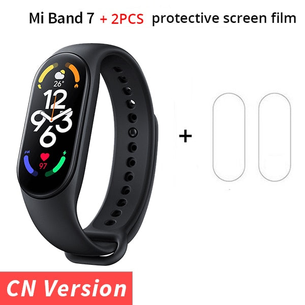 Xiaomi Mi Band 7 Smart Bracelet Fitness Tracker and Activity Monitor Smart Band 6 Color AMOLED Screen Bluetooth Waterproof Fitness Tracker and Activity Monitor Accessories DailyAlertDeals CN Add 2pcs Film USA