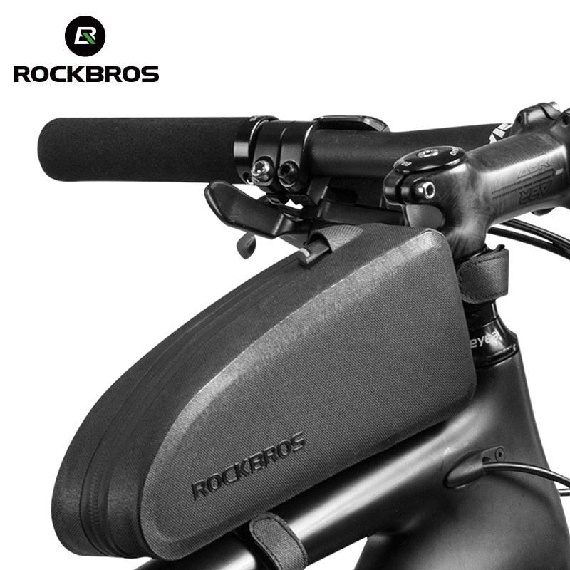 ROCKBROS Bicycle Bag Waterproof Cycling Top Front Tube Frame Bag Large Capacity MTB Road Bicycle Pannier Black Bike Accessories 0 DailyAlertDeals