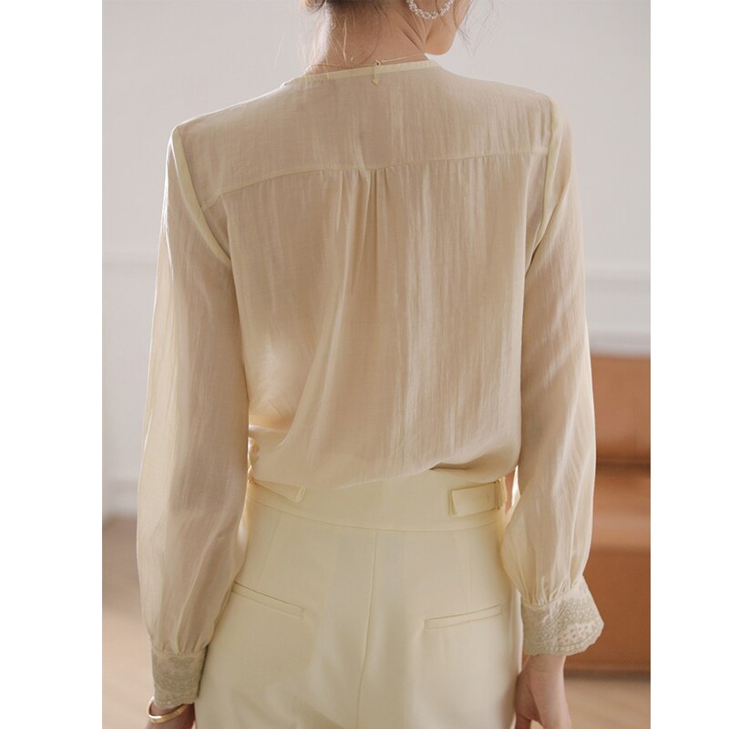 Vintage Embroidered Women Blouse Fashion New V Neck Long Sleeve Shirt Tops Women Loose Sweet Elegant Lace Blouses Female 18016 0 DailyAlertDeals