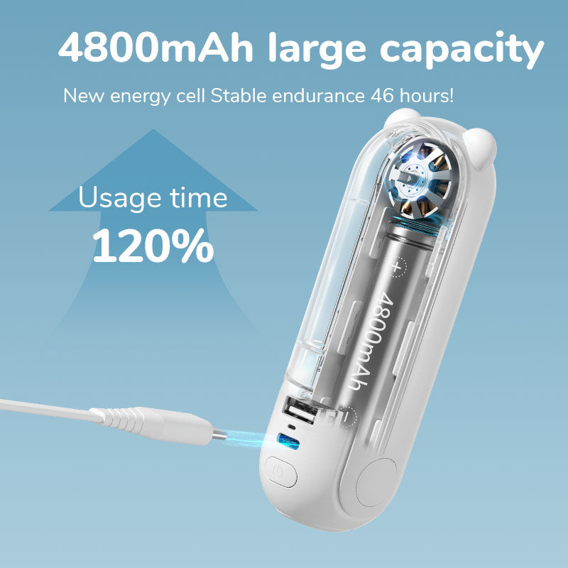 Portable Fan 3 IN 1 Mini Hand held Cooling Fan USB 4800mAh Recharge Small Pocket Fan with Power Bank Flashlight Feature fan portable Wireless Electric fan DailyAlertDeals