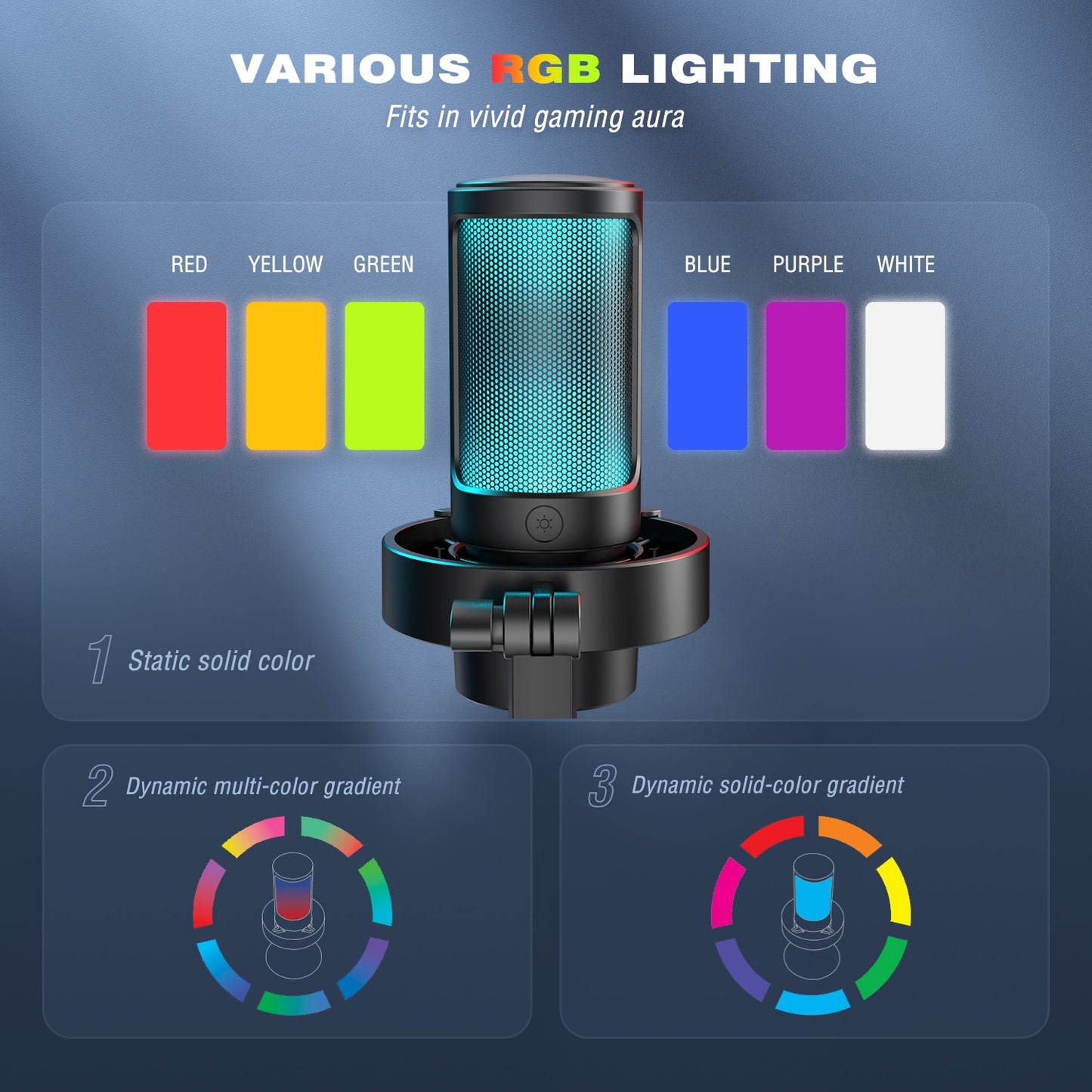 USB Microphone for Recording and Streaming on PC and Mac, Headphone Mic with 3 RGB Modes -A8 microphone for recording DailyAlertDeals