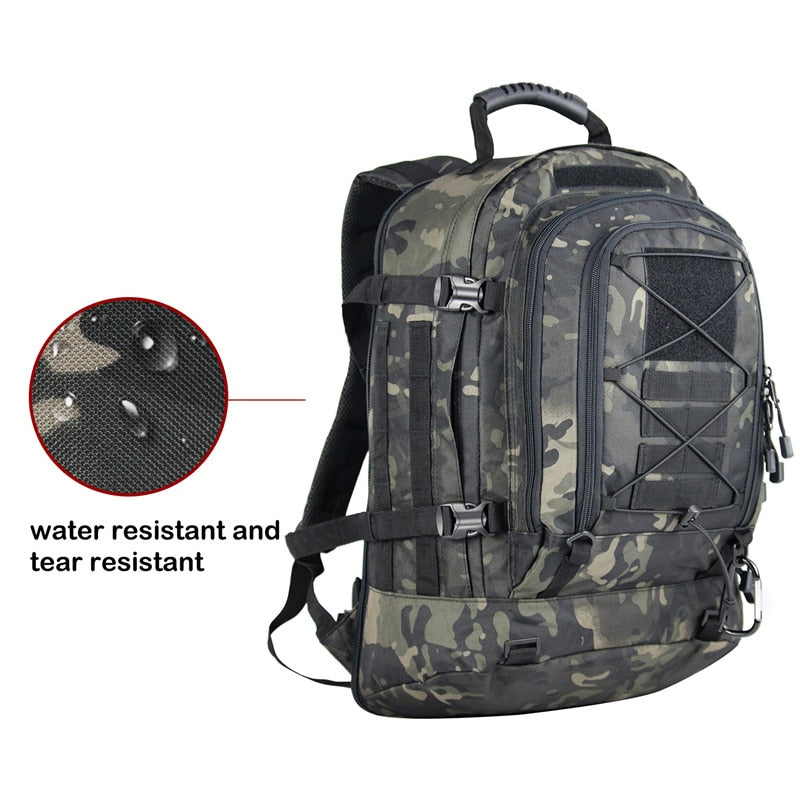 60L Military Tactical Backpack Army Molle Assault Rucksack 3P Outdoor Travel Hiking Rucksacks Camping Hunting Climbing Bags 0 DailyAlertDeals