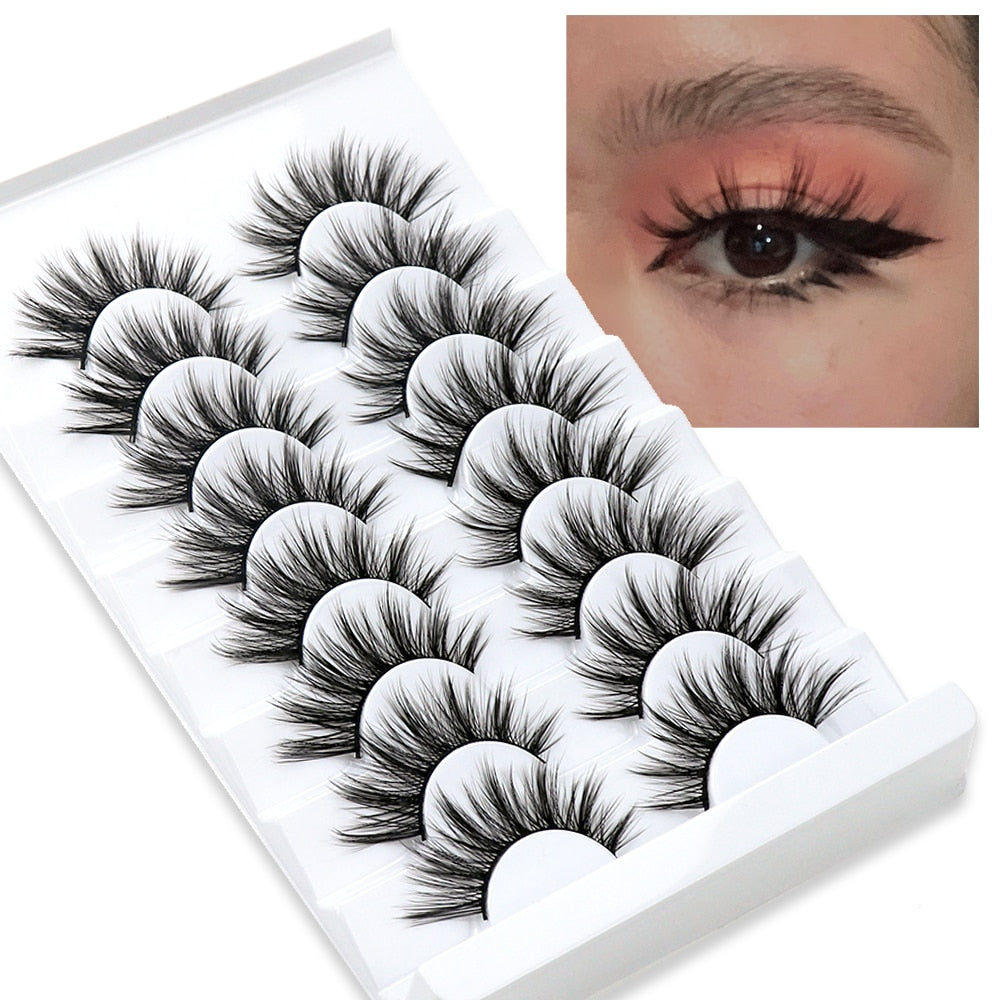 5/8 Pairs Faux Mink Eyelashes Soft Fluffy Natural False Eyelashes 3D Thick Dramatic Makeup Eyelashes Reusable Handmade Lashes DailyAlertDeals
