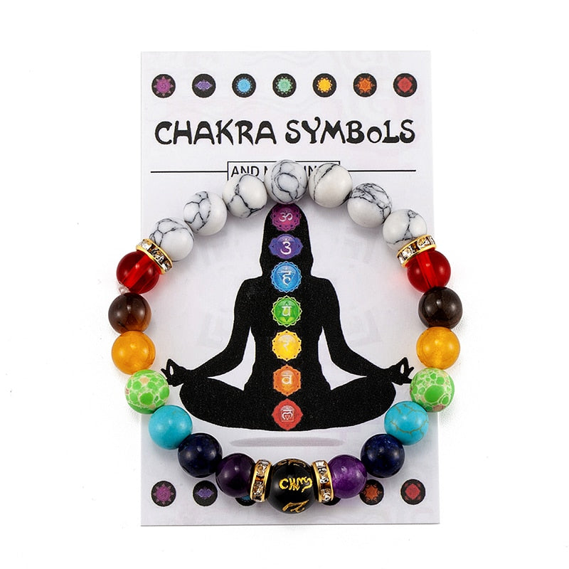 7 Chakra Bracelet with Meaning Cardfor Men Women Natural Crystal Healing Anxiety Jewellery Mandala Yoga Meditation Bracelet Gift 0 DailyAlertDeals