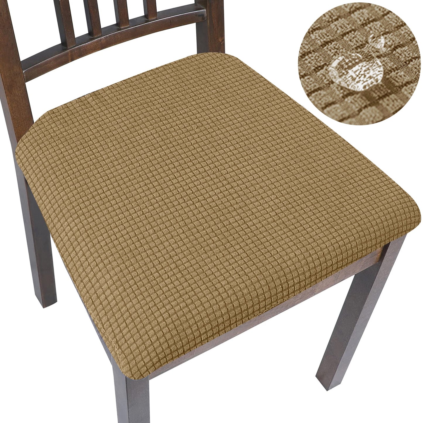 Spandex Jacquard Chair Cushion Cover Dining Room Upholstered Cushion Solid Chair Seat Cover Without Backrest Furniture Protector high chair covers DailyAlertDeals Waterproof-03 1 Piece