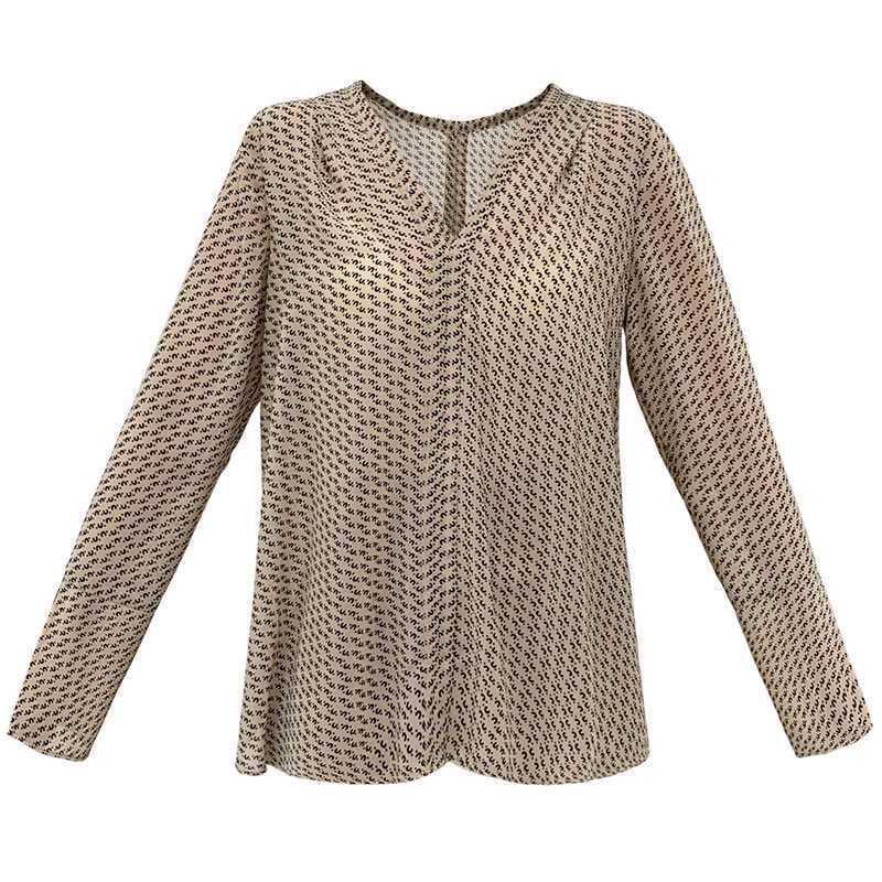 V-neck Loose Long Sleeve Casual Shirts Female Summer Elegant 2022 Fashion Trends Women Clothing Comfortable Thin Popularity Tops 0 DailyAlertDeals Beige S